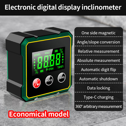 Magnetic Digital Angle Finder With Electronic Laser Gauge Protractor Inclinometer Level Magnets Level Ruler Angle Slope